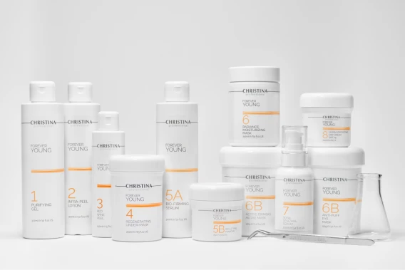 CHRISTINA FOREVER YOUNGシリーズのスキンケア製品ラインナップ
