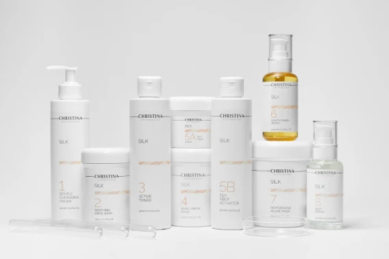 CHRISTINA SILKシリーズのスキンケア製品ラインナップ