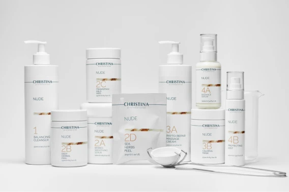 CHRISTINA NUDEシリーズのスキンケア製品ラインナップ